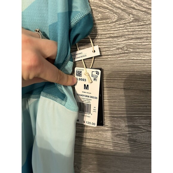 SZ M- Adidas Women's Aero Ready Transformative Tennis Dress, Flash Aqua /Black. - Picture 6 of 12